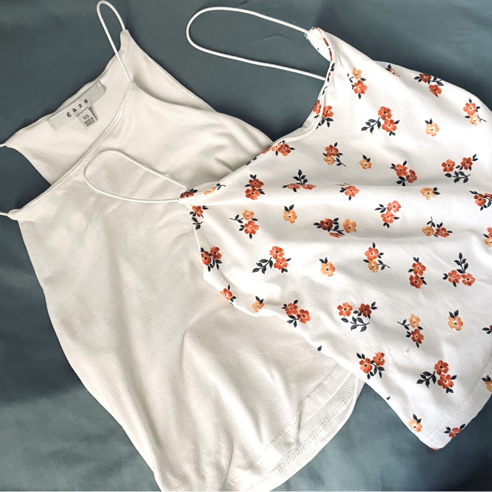 twin set floral cropped tees